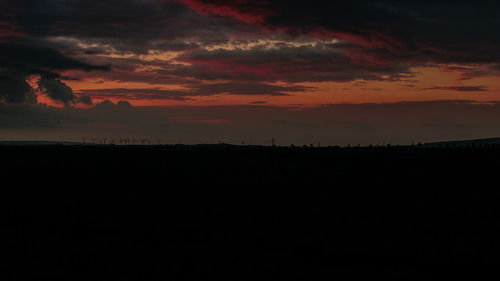 Scenic view of dramatic sky during sunset