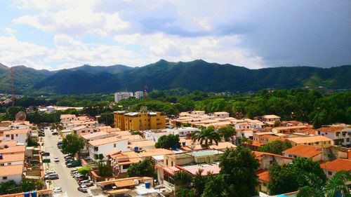 High angle shot of townscape