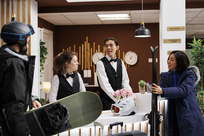 Business colleagues working in office