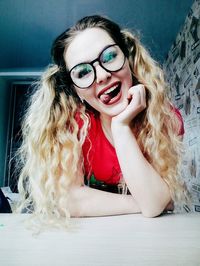 Portrait of smiling young woman