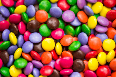 Full frame shot of multi colored chocolate candies