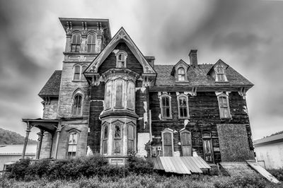 Low angle view of temple against sky