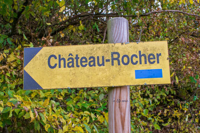 Close-up of road sign