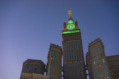 Low angle view of temple against sky in city