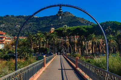 Low angle view of bridge against clear sky
