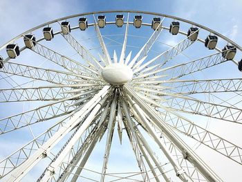 Low angle view of ferris wheel against clear sky