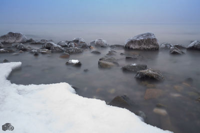 Scenic view of snow covered landscape