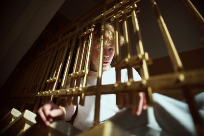 Low angle view of young man