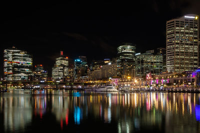 Sydney's darling harbour looks amazing at night