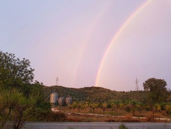 Scenic view of rainbow against sky