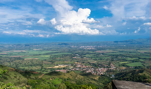 Aerial view of landscape against sky