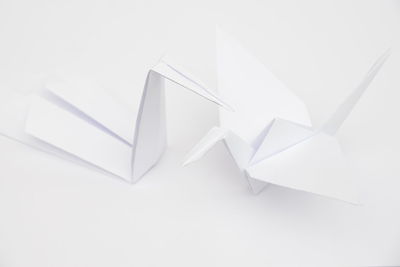 Close-up of paper over white background