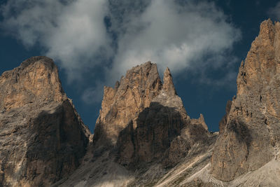 Panoramic view of rocky mountains against sky