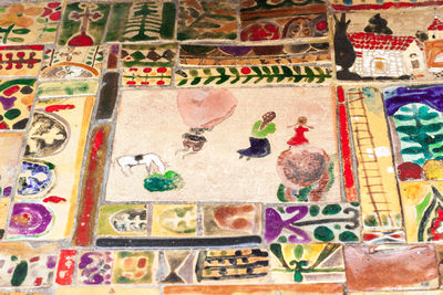 View of multi colored wall