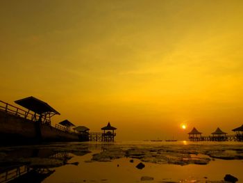 Scenic view of sunset over sea