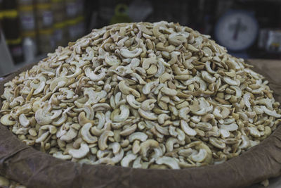 Close-up of cashew nuts