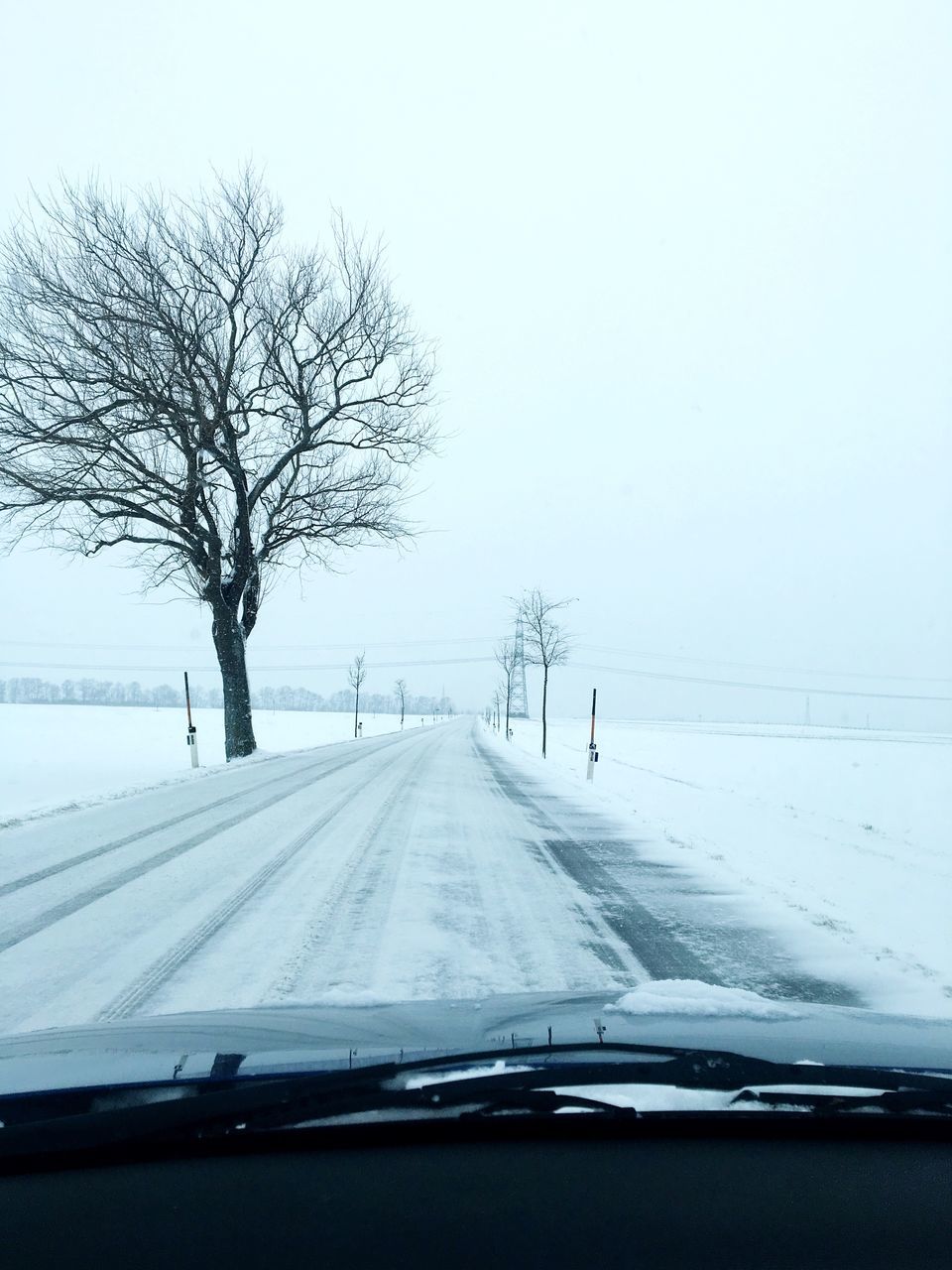 snow, winter, cold temperature, transportation, tree, weather, nature, car, windshield, no people, bare tree, day, beauty in nature, sky, outdoors, snowing