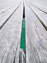 Close-up of wood track