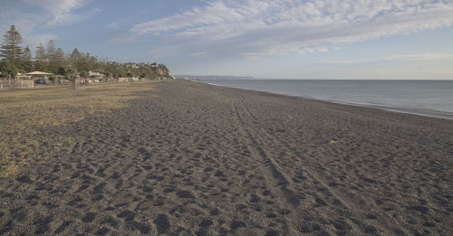 Scenic view of beach against sky