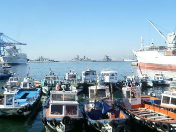 Boats in harbor