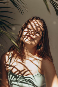 Close-up portrait of a young woman