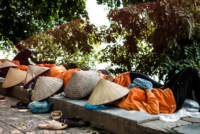 People relaxing outdoors