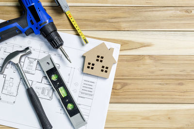 High angle view of pen on table