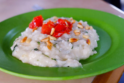 Close-up of rice in plate