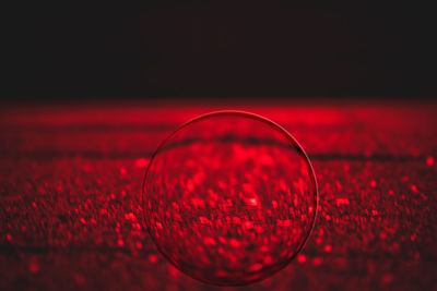 Close-up of red glass