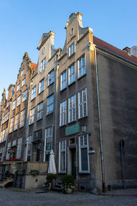 Low angle view of building against clear sky