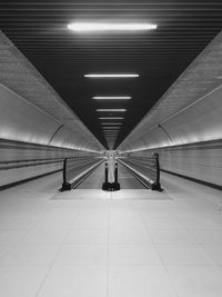 Illuminated subway station