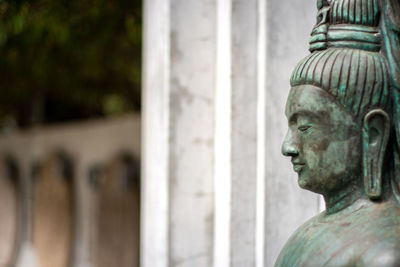 Close-up of statue against blurred background