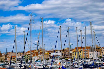Sailboats in marina
