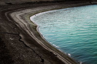 High angle view of sea shore