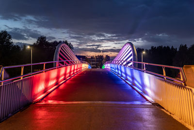 Bridge over river at night