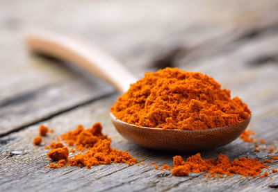 Close-up of orange on table