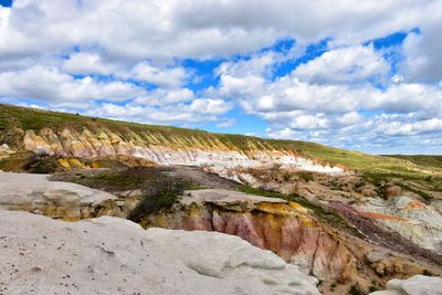 Scenic view of paint mines interpretive park against sky