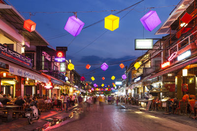 Illuminated city street