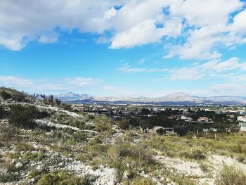 Panoramic shot of townscape against sky