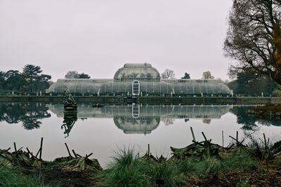 Reflection of building in lake