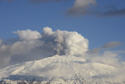 Scenic view of snowcapped mountain against sky