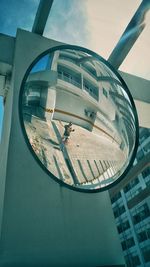 Reflection of man on airplane window