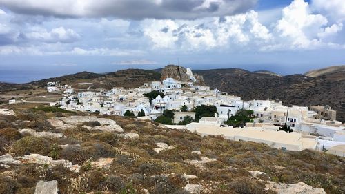 Panoramic view of townscape against sky