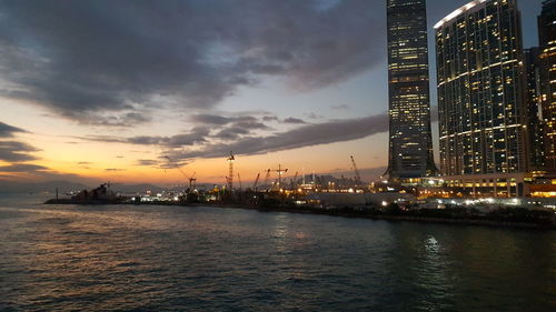 Scenic view of city at night