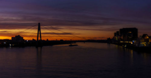 Scenic view of river against sky during sunset