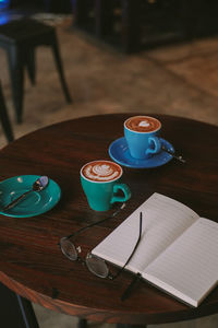 Coffee cup on table