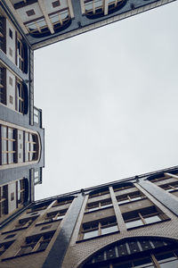 Low angle view of buildings against clear sky