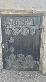 Closed door of old building