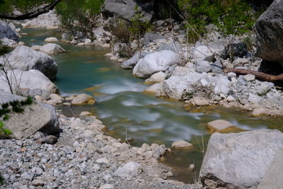 High angle view of river stream