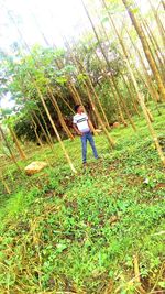 Full length of woman standing on field